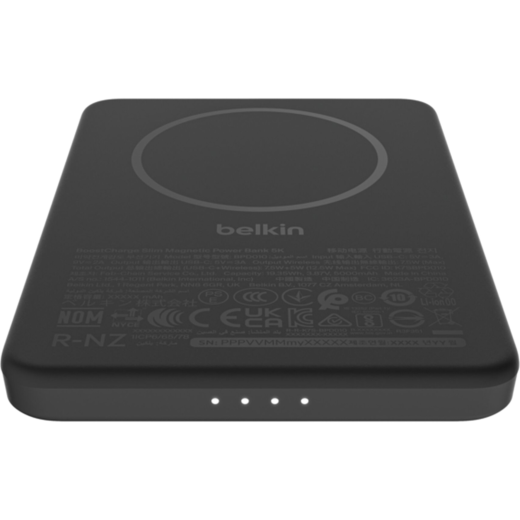 Повербанк з бездротовою зарядкою BELKIN BoostCharge Slim Magnetic Power Bank 5K 15W 5000mAh Black (BPD010HQBK)