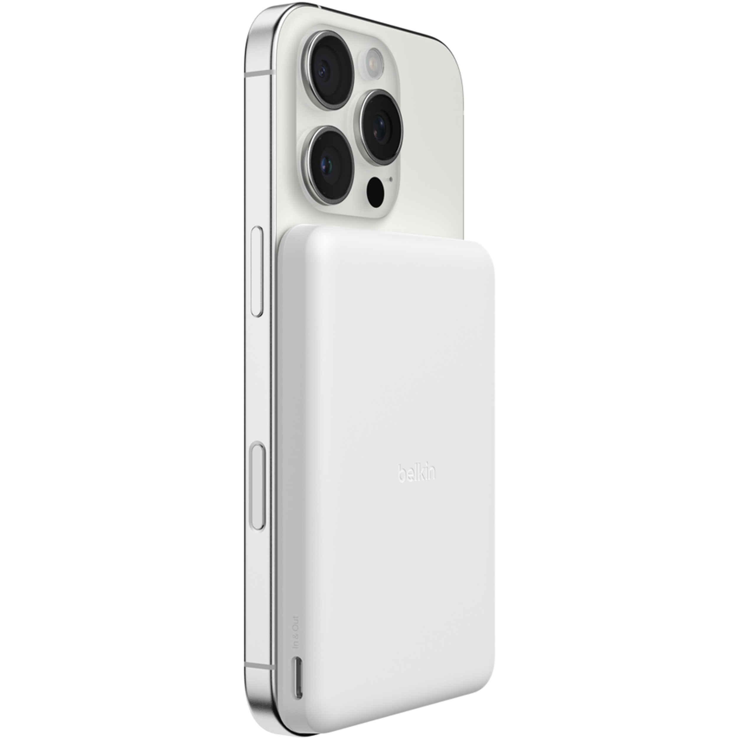 Повербанк с беспроводной зарядкой BELKIN BoostCharge Slim Magnetic Power Bank 5K 15W 5000mAh White (BPD010HQWH)