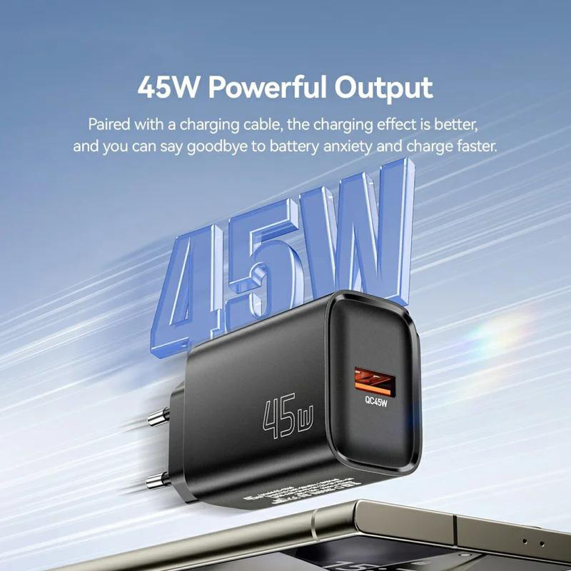 Зарядний пристрій ESSAGER Flash Charger 45W USB-A Black (ECT45W-RPB01-Z)