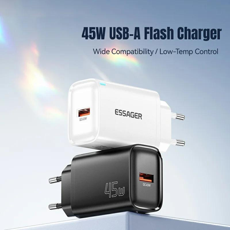 Зарядний пристрій ESSAGER Flash Charger 45W USB-A Black (ECT45W-RPB01-Z)