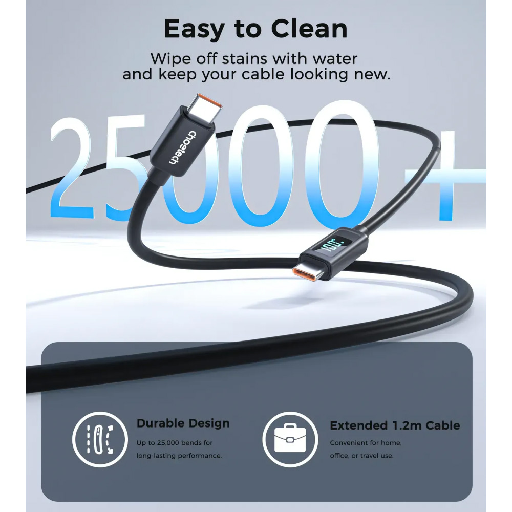 Кабель CHOETECH XCC-1063 USB-C to USB-C PD100W 1.8м