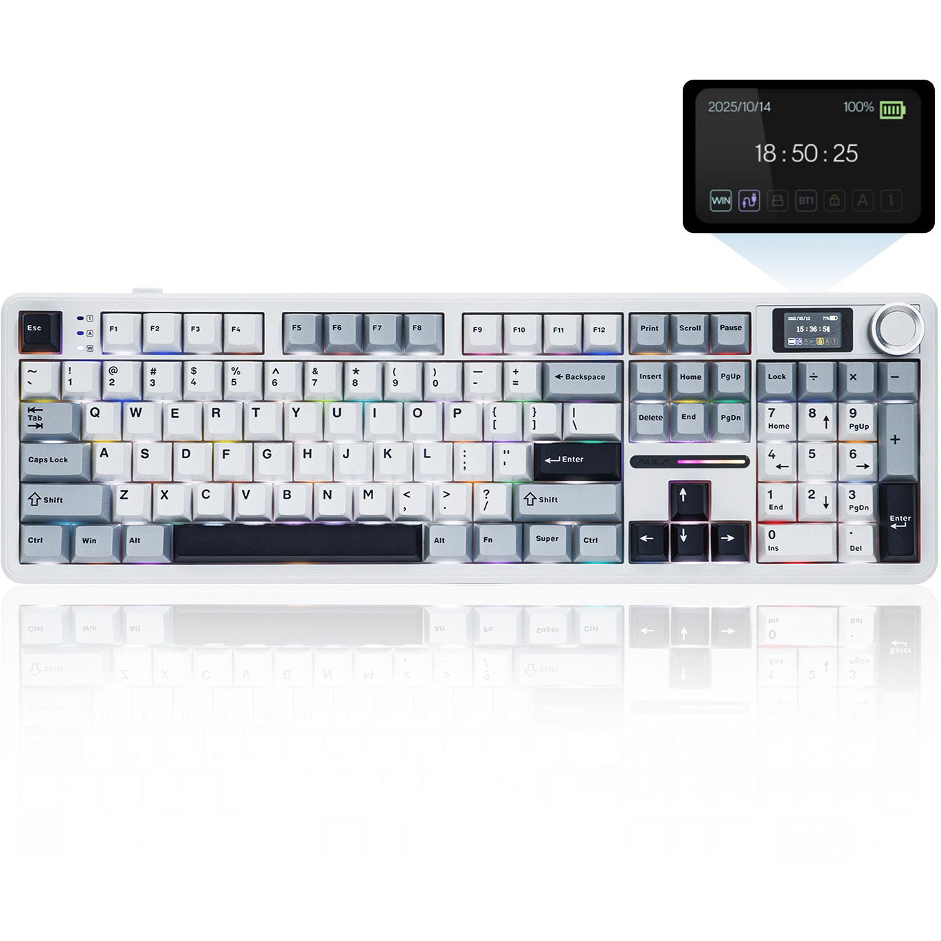 Клавіатура бездротова AULA F108 Pro White (6978080501318)
