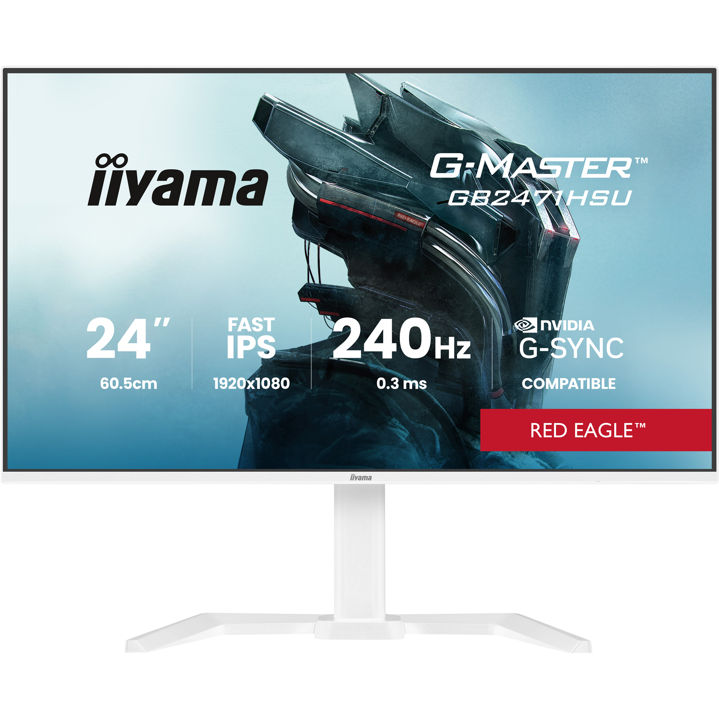 Монітор 23.8" IIYAMA G-Master GB2471HSU-W1 Red Eagle Matte White