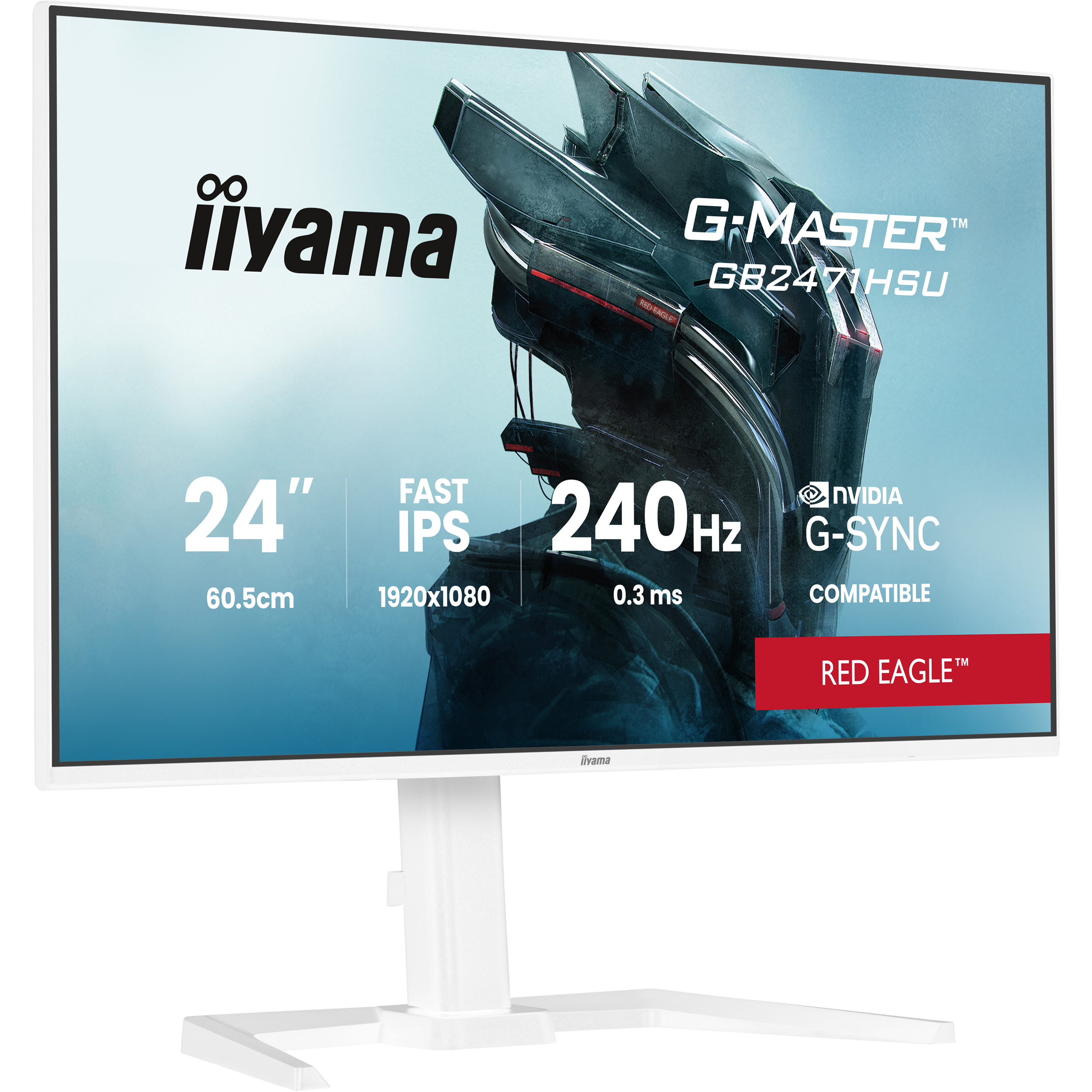 Монітор 23.8" IIYAMA G-Master GB2471HSU-W1 Red Eagle Matte White