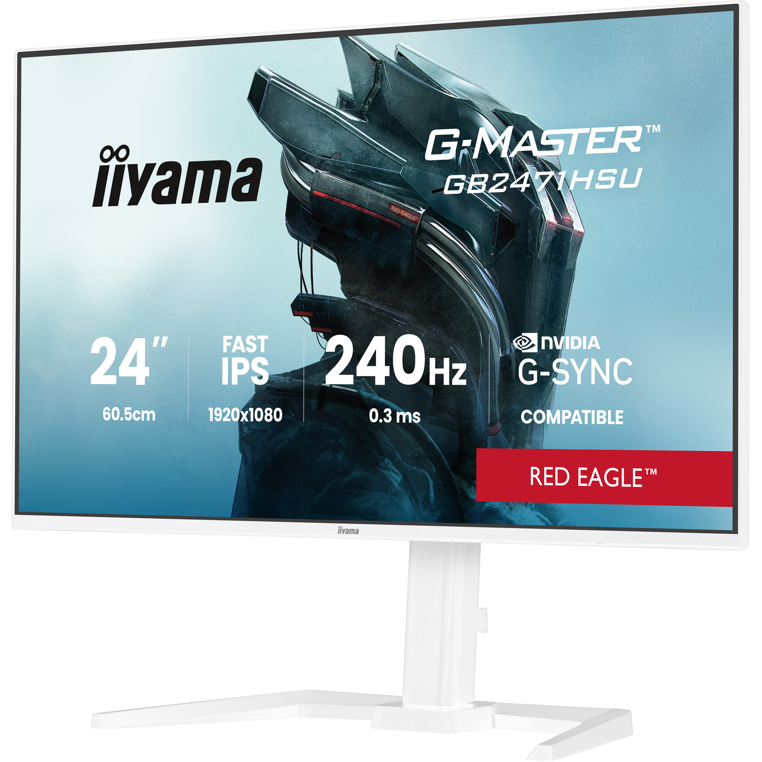 Монітор 23.8" IIYAMA G-Master GB2471HSU-W1 Red Eagle Matte White