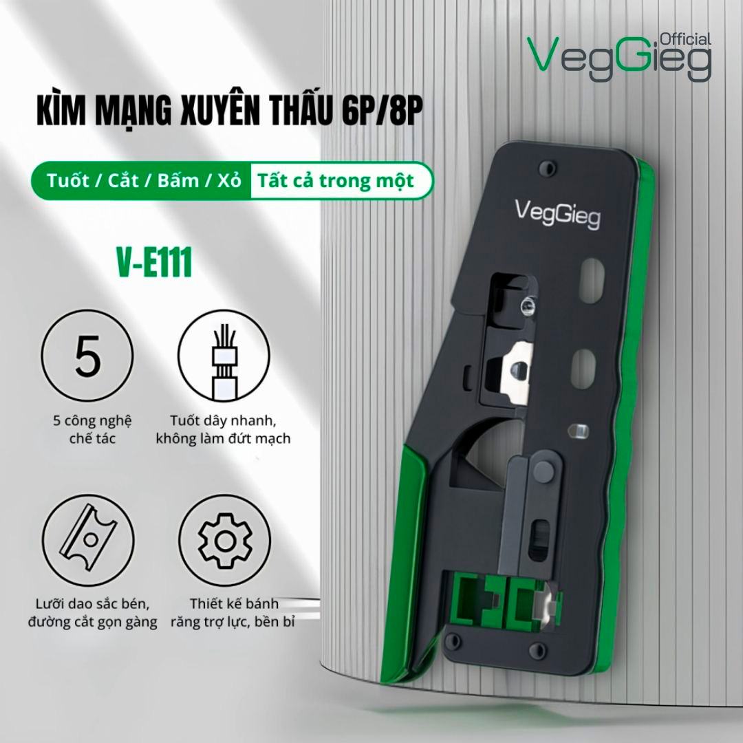 Інструмент для обтиску крученої пари VEGGIEG V-E111