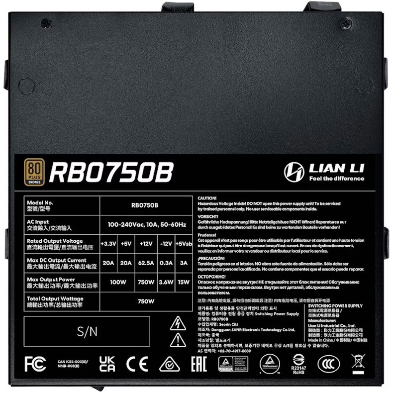 Блок живлення 750W LIAN LI RB Bronze 750 Black