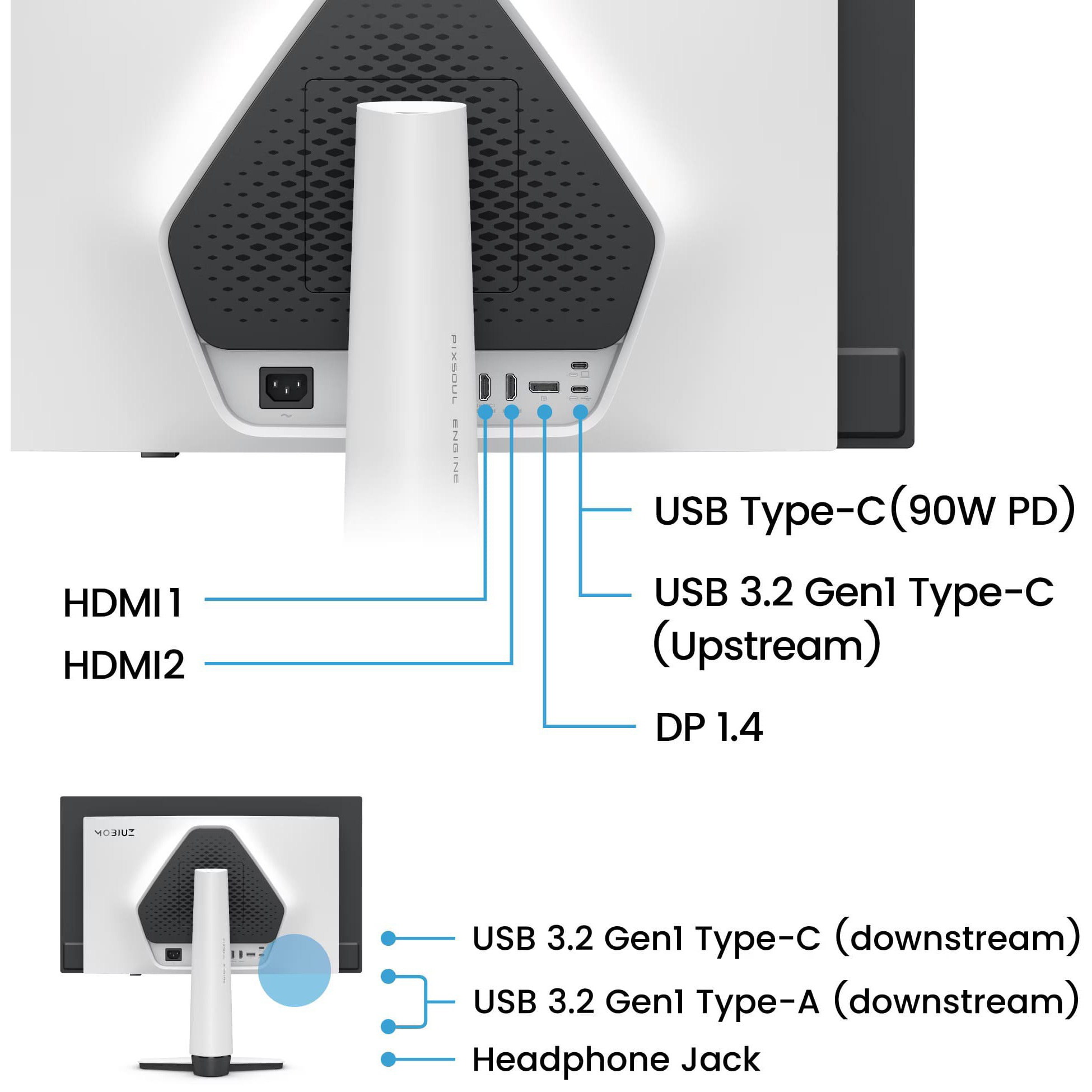Монітор 26.5" BENQ Mobiuz EX271UZ White (9H.LP2LA.TBE)