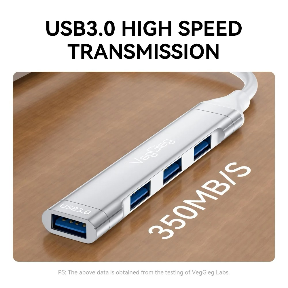 USB-хаб VEGGIEG USB-C to 1xUSB3.0, 3xUSB2.0 (V-K301)