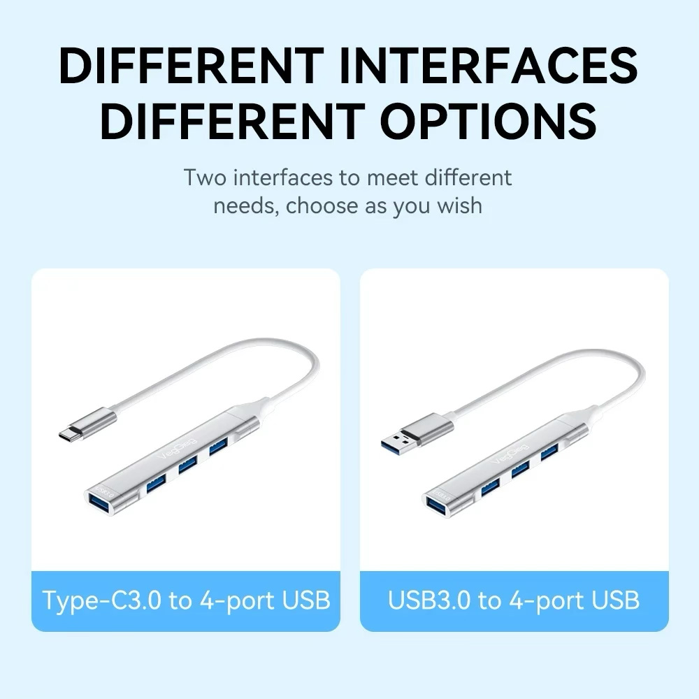 USB-хаб VEGGIEG USB-C to 1xUSB3.0, 3xUSB2.0 (V-K301)