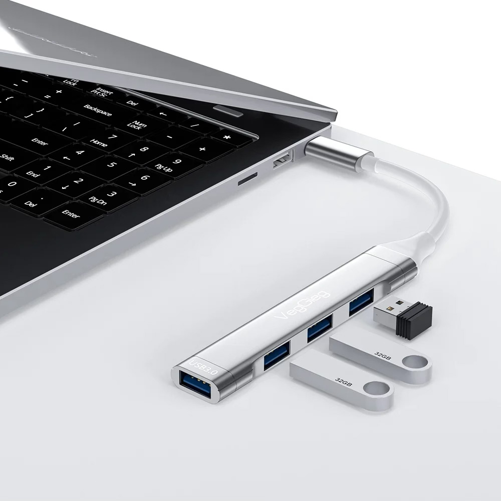 USB-хаб VEGGIEG USB-C to 1xUSB3.0, 3xUSB2.0 (V-K301)