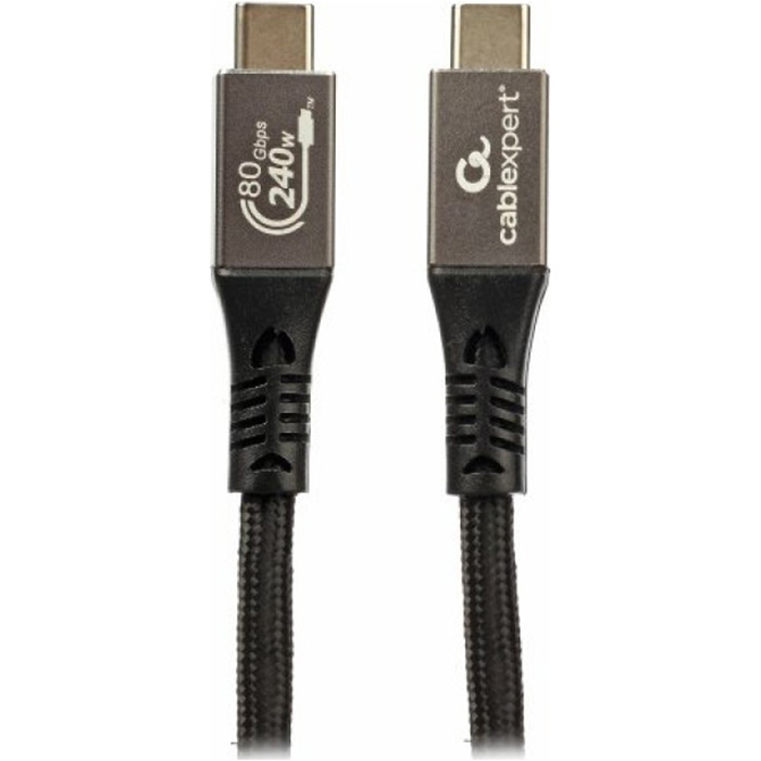 Кабель CABLEXPERT USB4 2.0 80Gbps, 240W(48V5A), 16K60Hz Type-C to Type-C Premium 1м (CCBP-USB4.2-CMCM240-1M)