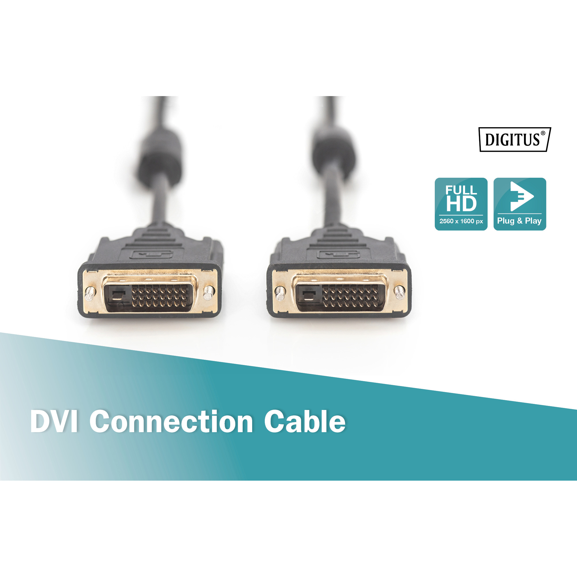 Кабель DIGITUS DVI Connection Cable DVI 3м Black (AK-320101-030-S)