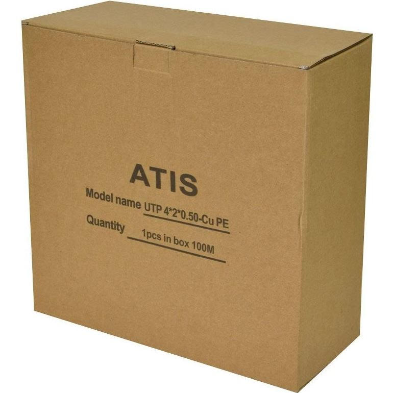 Кабель мережевий для зовнішньої прокладки ATIS UTP Cat.5e 4x2x0.50 CU Black 100м (UTP 4*2*0.5-CU PE 100)