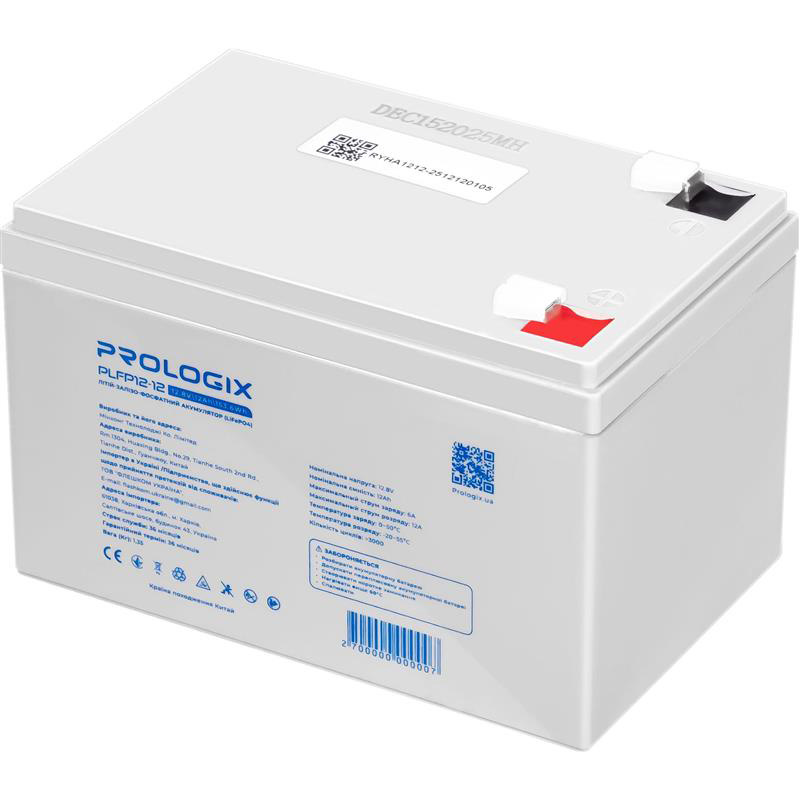 Аккумуляторная батарея PROLOGIX LiFePO4 PLFP12-12 (12.8В, 12Ач)