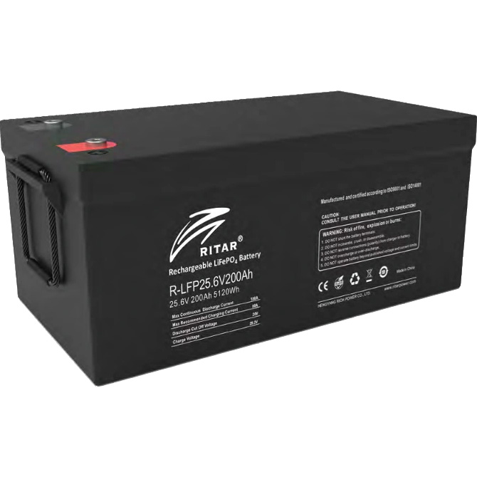 Акумуляторна батарея RITAR LiFePO4 R-LFP25.6V200Ah G1 Bluetooth (25.6В, 200Агод)