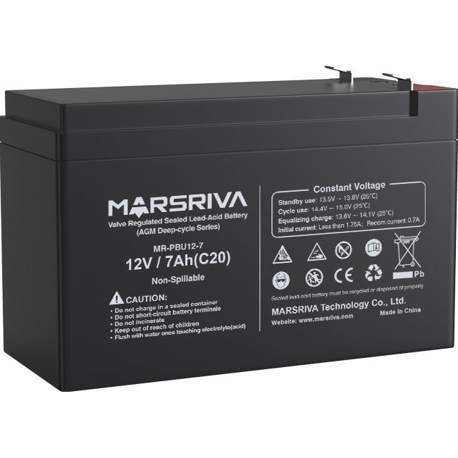 Акумуляторна батарея MARSRIVA AGM Deep-cycle 12V 7Ah (12В, 7Агод) (MR-PBU12-7)