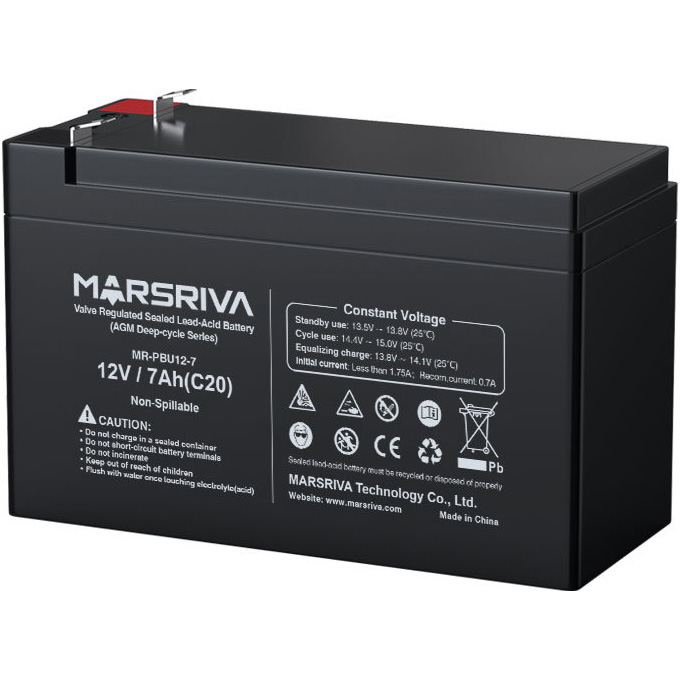 Акумуляторна батарея MARSRIVA AGM Deep-cycle 12V 7Ah (12В, 7Агод) (MR-PBU12-7)