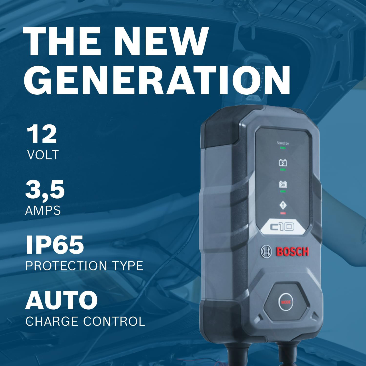 Зарядний пристрій для АКБ BOSCH С10 GEL/AGM 12V, 3.5A (0189911010)