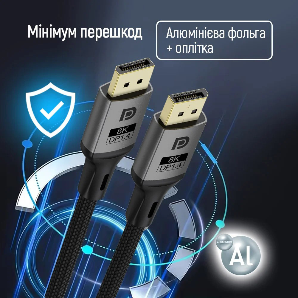 Кабель COLORWAY 8K 60Hz DisplayPort 3м Black (CW-CBDP094-BK)
