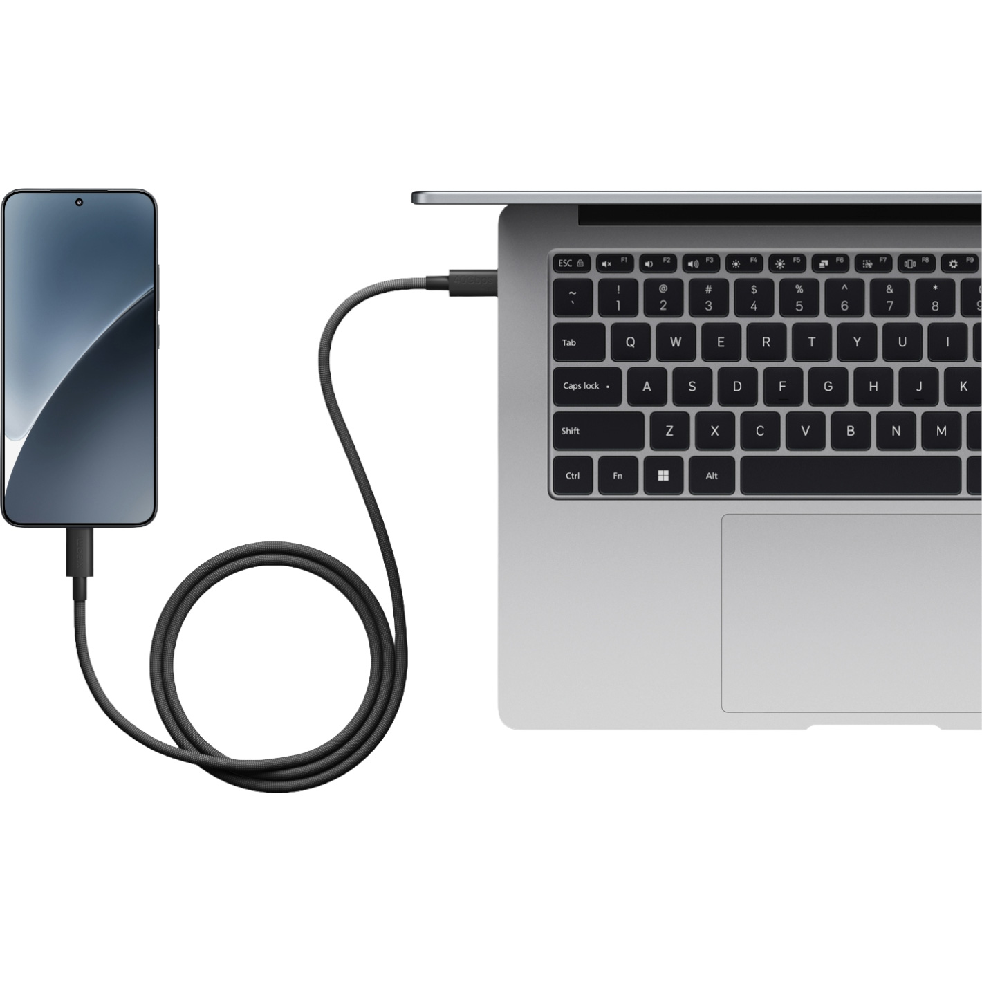 Кабель XIAOMI 6A High-Speed USB4 Braided USB-C to USB-C 1м Dark Gray (BHR087BGL)