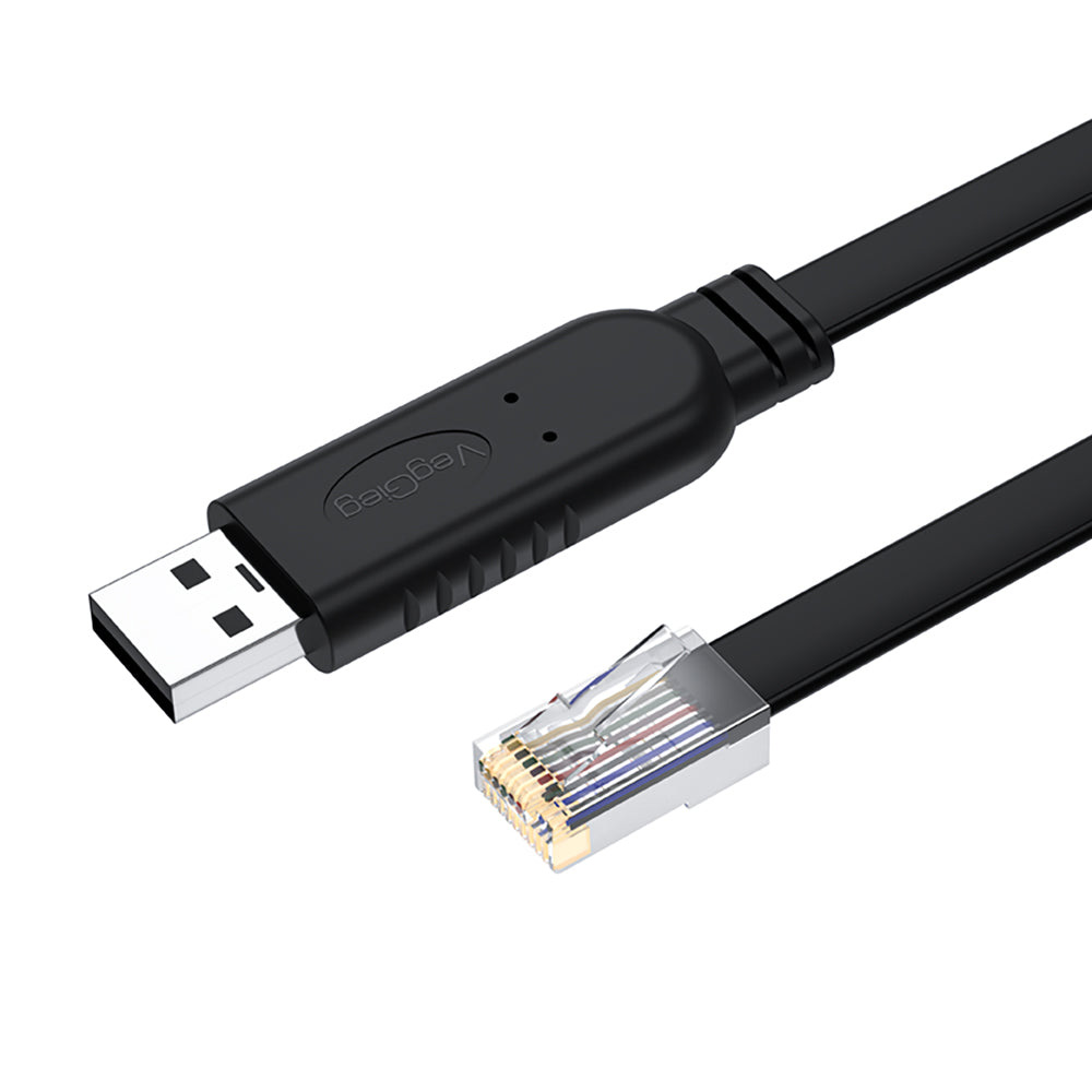 Кабель консольний VEGGIEG V-U403 USB to RJ45 Console 1.5м Black