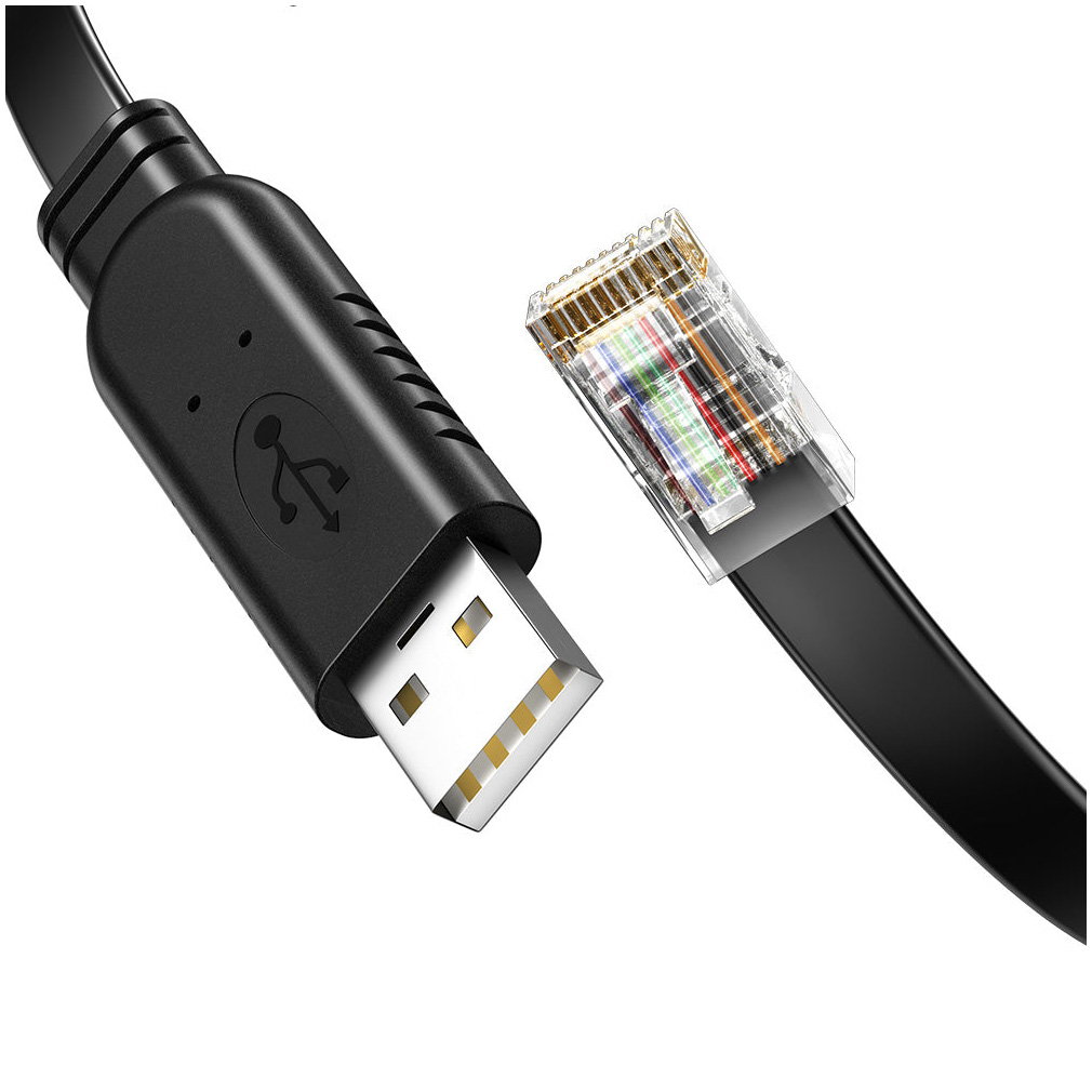 Кабель консольний VEGGIEG V-U403 USB to RJ45 Console 1.5м Black