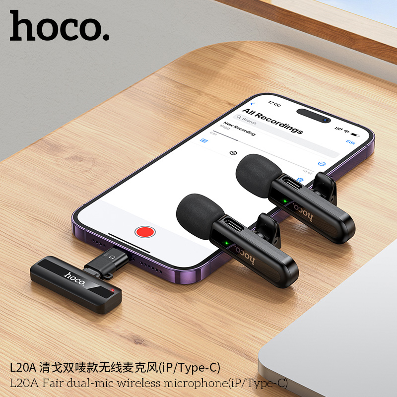 Беспроводной петличный микрофон HOCO L20A Fair