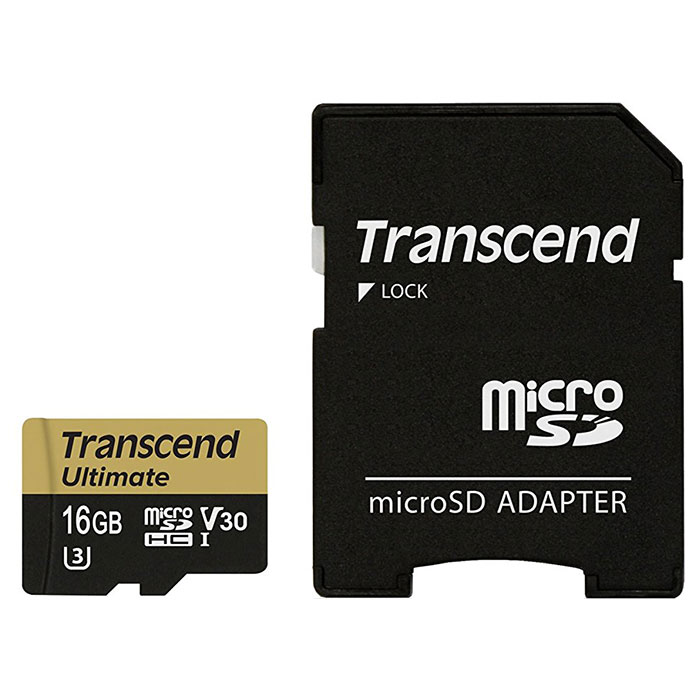Карта пам'яті TRANSCEND microSDHC Ultimate 16GB UHS-I U3 Class 10 + SD-adapter (TS16GUSDU3M)