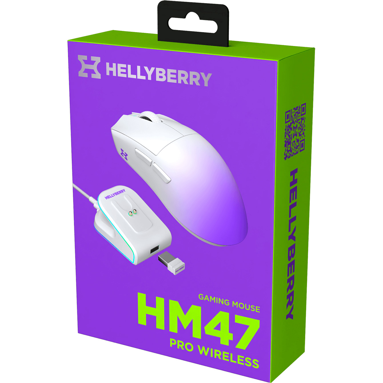 Миша ігрова HATOR Hellyberry HM47 Pro Wireless White/Violet Gradient