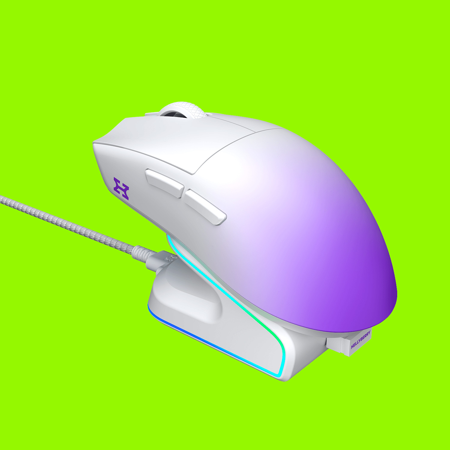 Миша ігрова HATOR Hellyberry HM47 Pro Wireless White/Violet Gradient