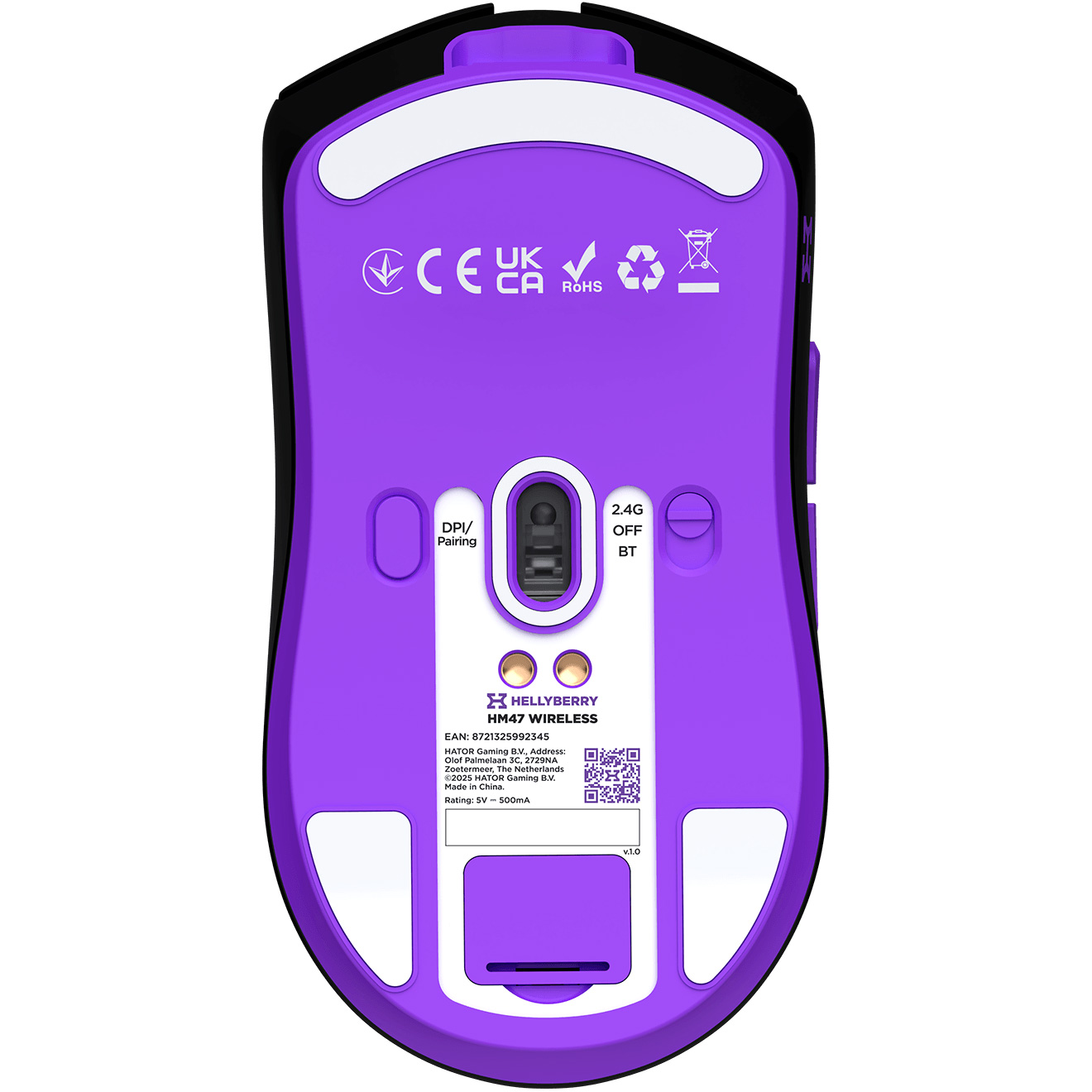 Миша ігрова HATOR Hellyberry HM47 Wireless Black/Violet