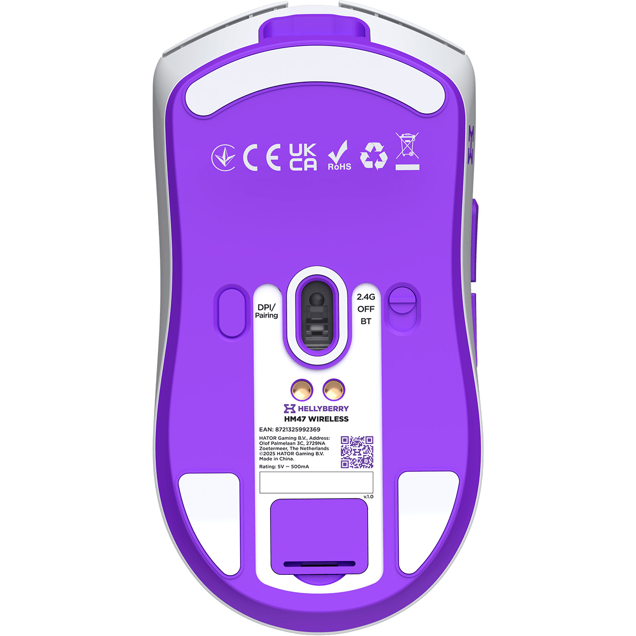 Мышь игровая HATOR Hellyberry HM47 Wireless White/Violet