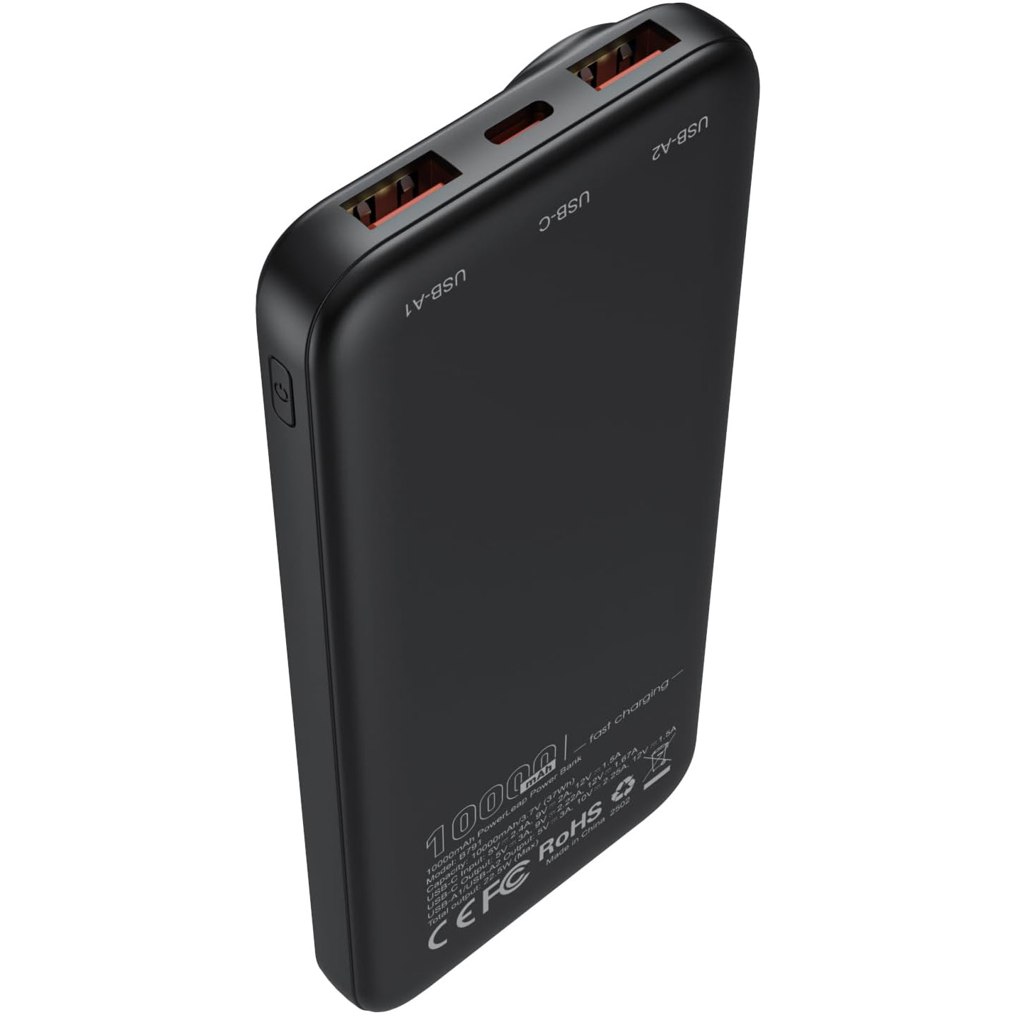 Повербанк CHOETECH B791 22.5W 1xUSB-C, 2xUSB-A PD3.0, QC3.0 10000mAh Black