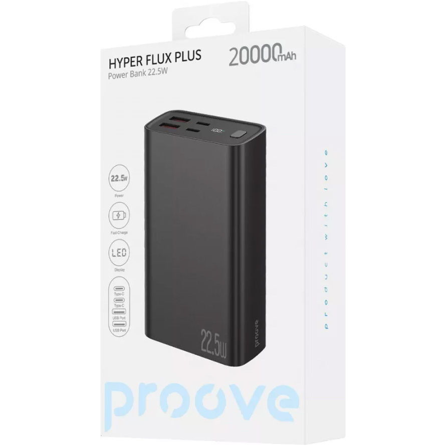 Повербанк PROOVE Hyper Flux Plus 22.5W 20000mAh Black