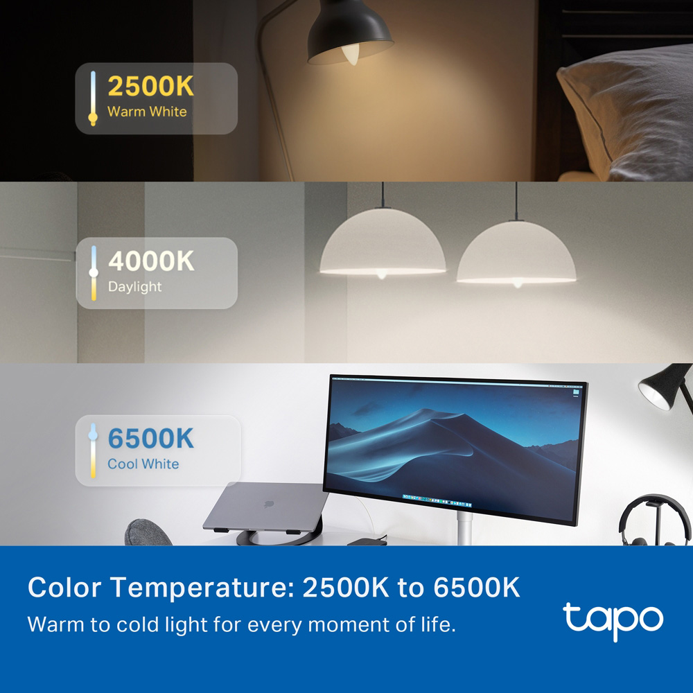 Розумна лампа TP-LINK TAPO Tapo L430C Smart Wi-Fi Light Bulb, Multicolor E14 4.8W 2500-6500K