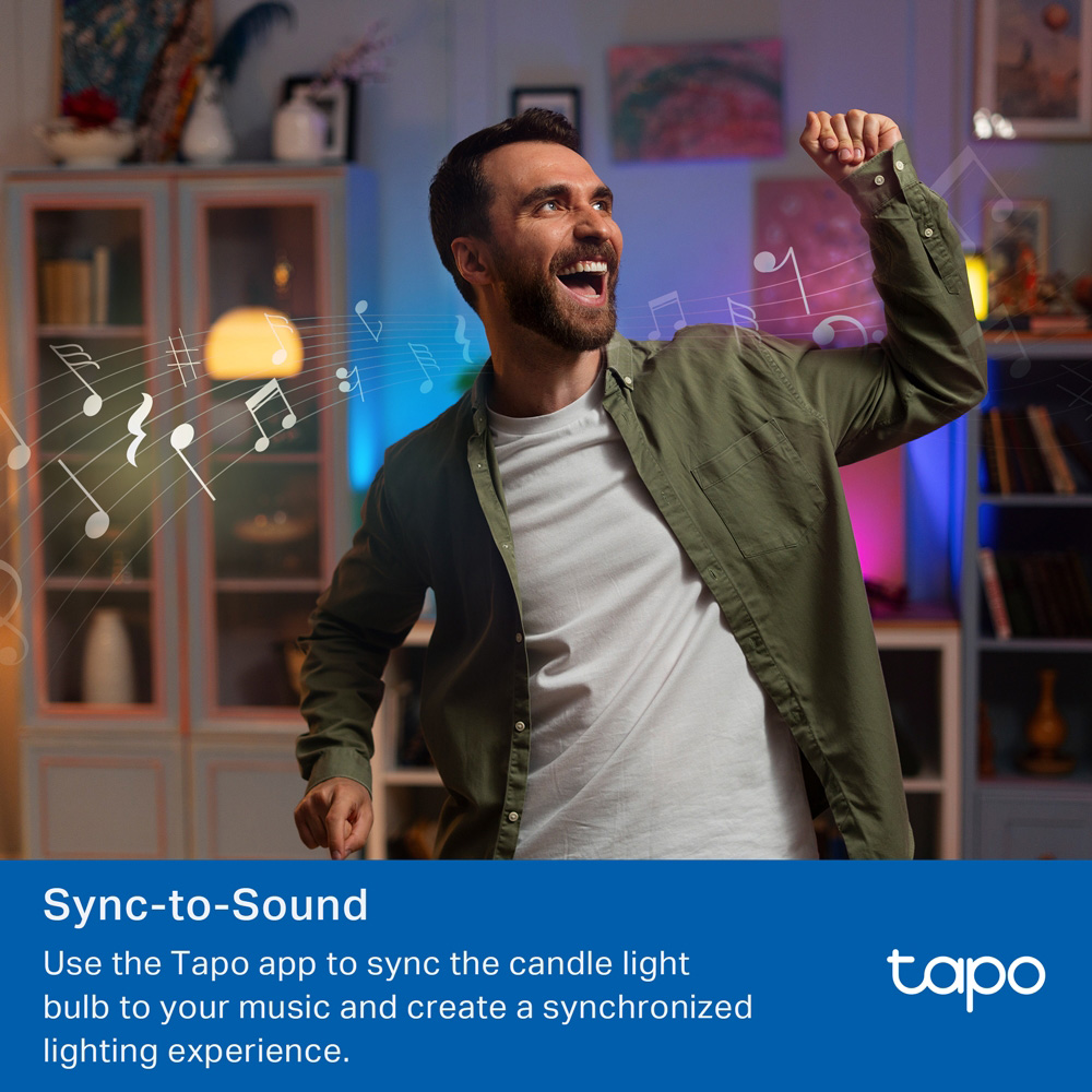 Розумна лампа TP-LINK TAPO Tapo L430C Smart Wi-Fi Light Bulb, Multicolor E14 4.8W 2500-6500K