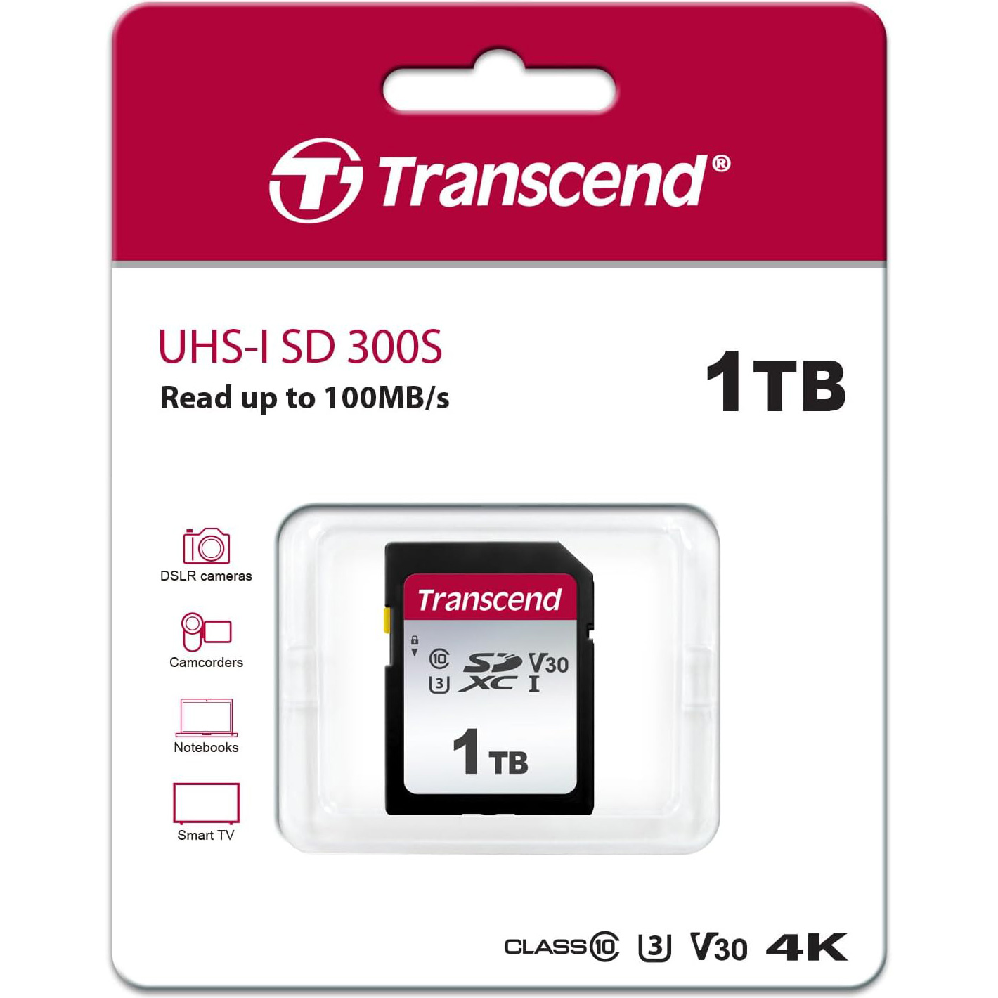 Карта пам'яті TRANSCEND SDXC 300S 1TB UHS-I U3 V30 Class 10 (TS1TSDC300S)
