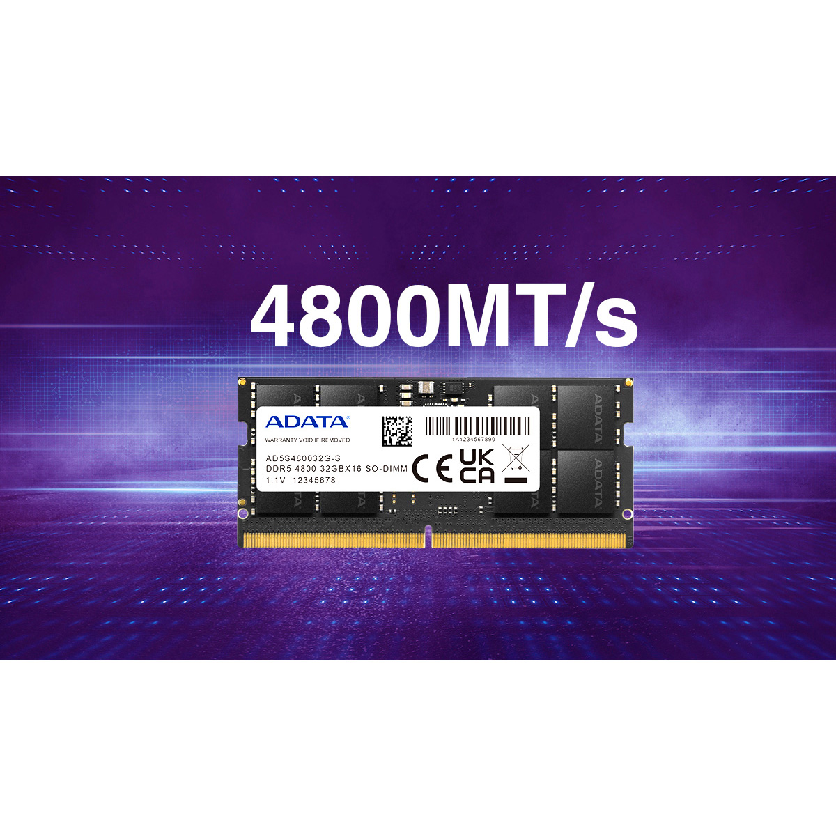 Модуль пам'яті ADATA SO-DIMM DDR5 4800MHz 32GB (AD5S480032G-B)