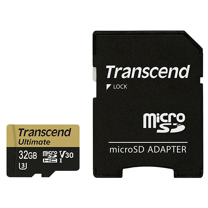 Карта памяти TRANSCEND microSDHC Ultimate 32GB UHS-I U3 Class 10 + SD-adapter (TS32GUSDU3M)