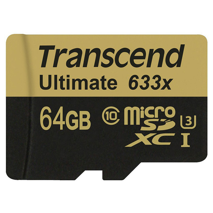 Карта пам'яті TRANSCEND microSDXC Ultimate 64GB UHS-I U3 Class 10 + SD-adapter (TS64GUSDU3M)