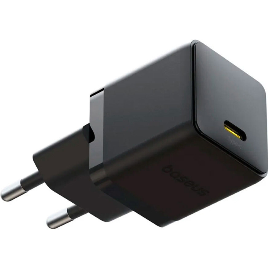 Зарядний пристрій BASEUS Palm Fast Charger 1C 20W EU Cosmic Black w/Type-C to Lightning cable (E0116401)