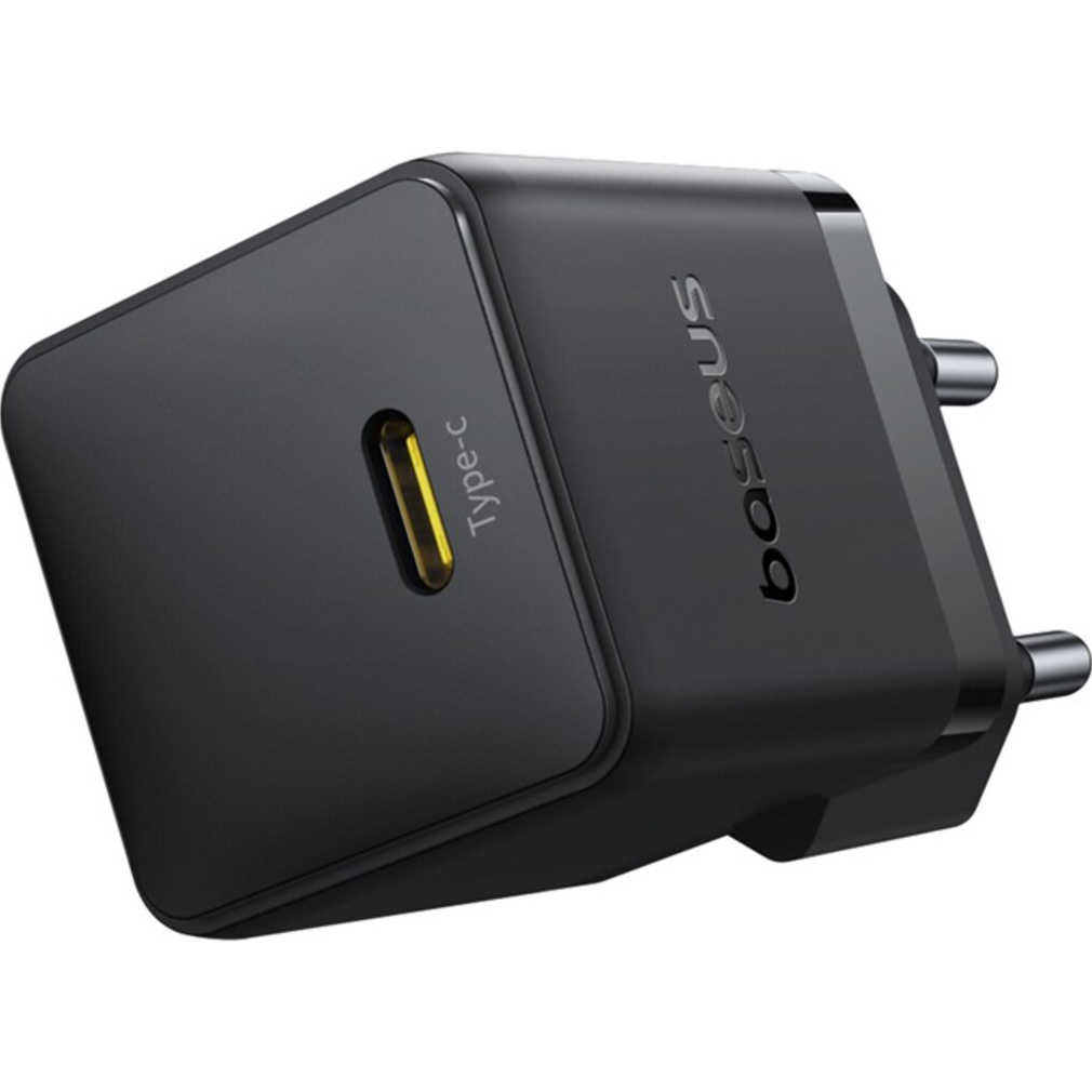 Зарядний пристрій BASEUS Palm Fast Charger 1C 20W EU Cosmic Black w/Type-C to Lightning cable (E0116401)