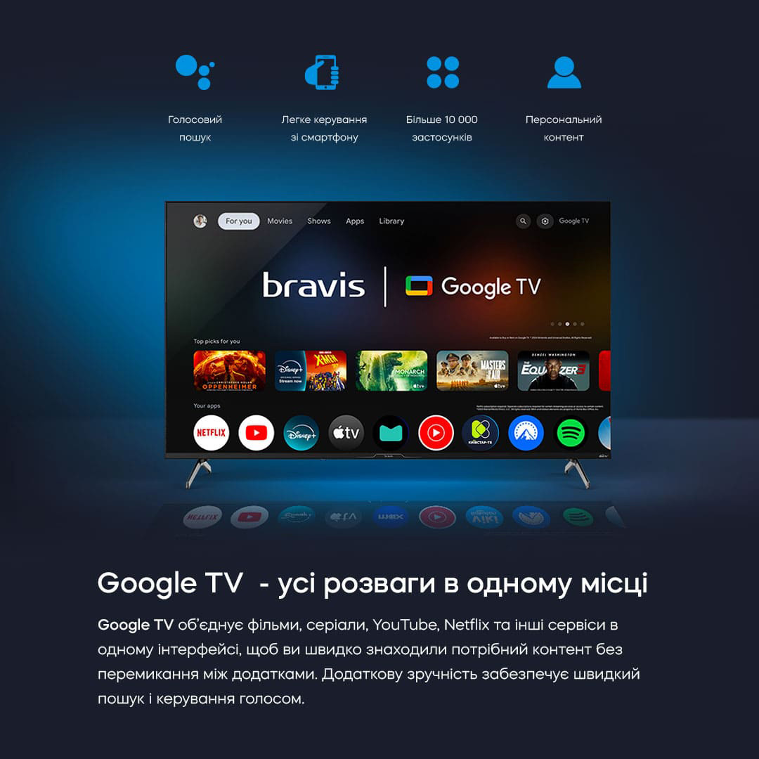 Телевізор BRAVIS 50" QLED 4K 50L7000Q
