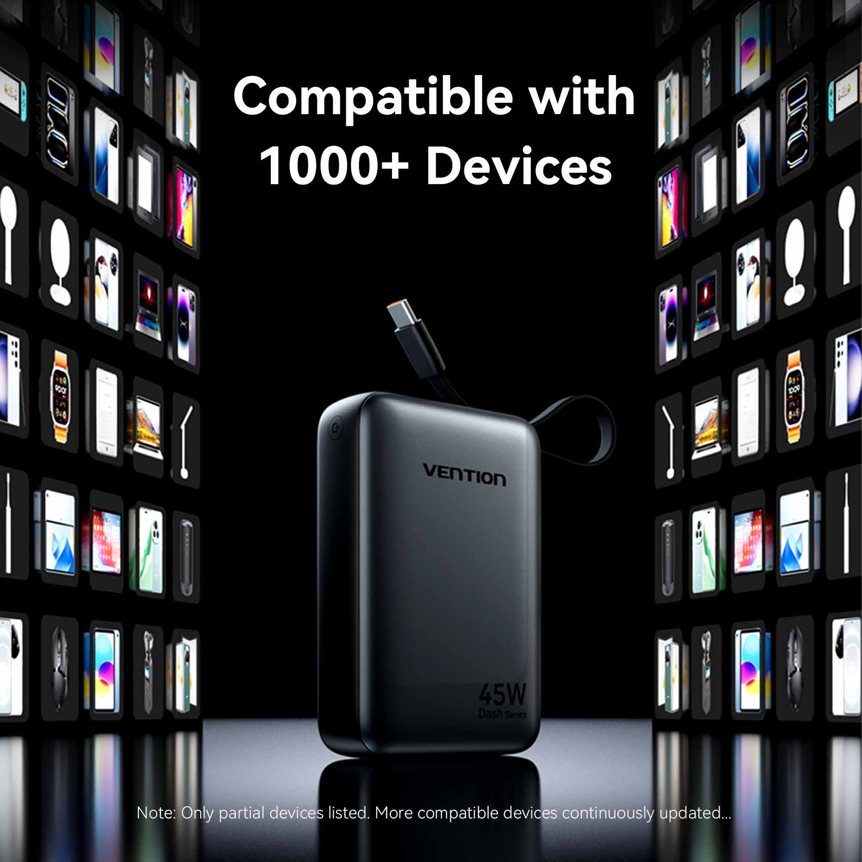 Повербанк VENTION FHGH0 45W 20000mAh Gray