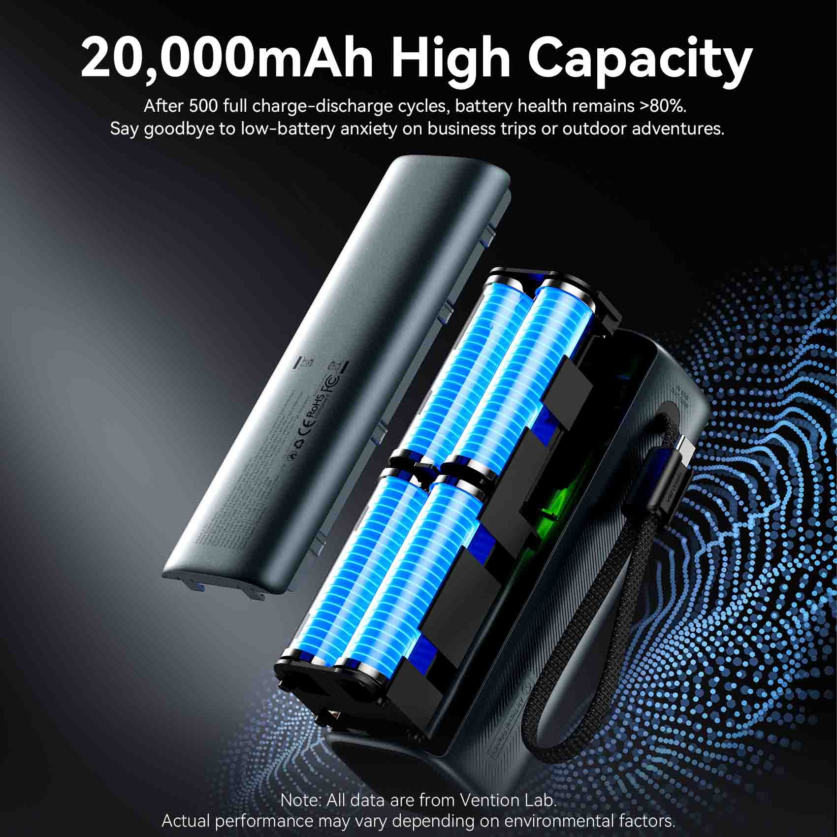 Повербанк VENTION FKFH0 165W 20000mAh Gray