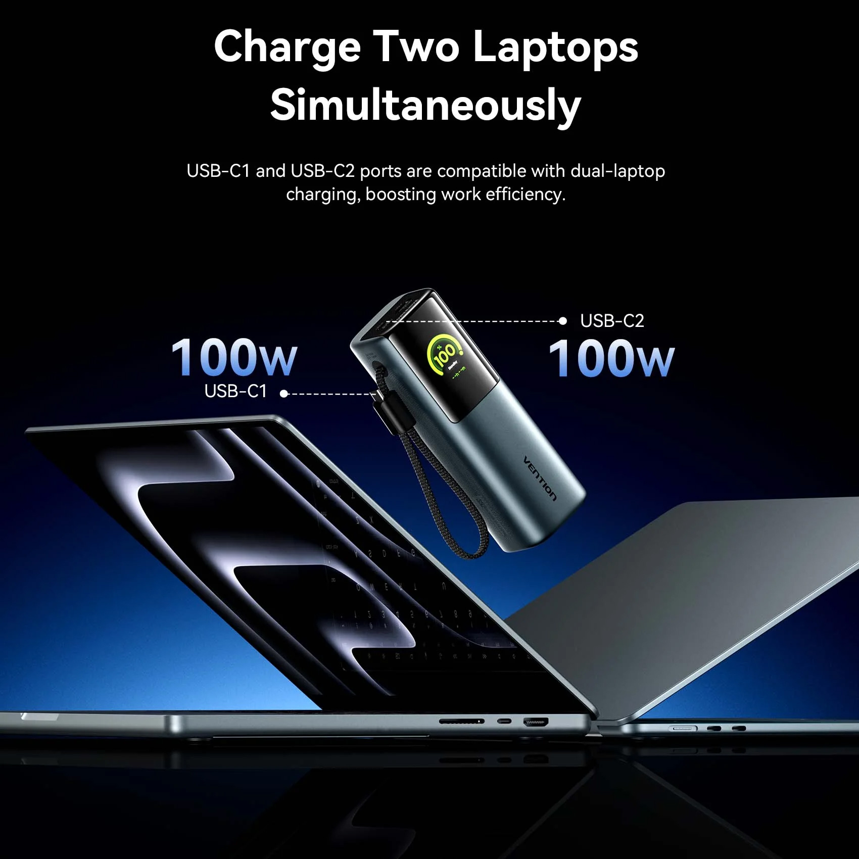 Повербанк VENTION FKGH0 200W 27000mAh Gray