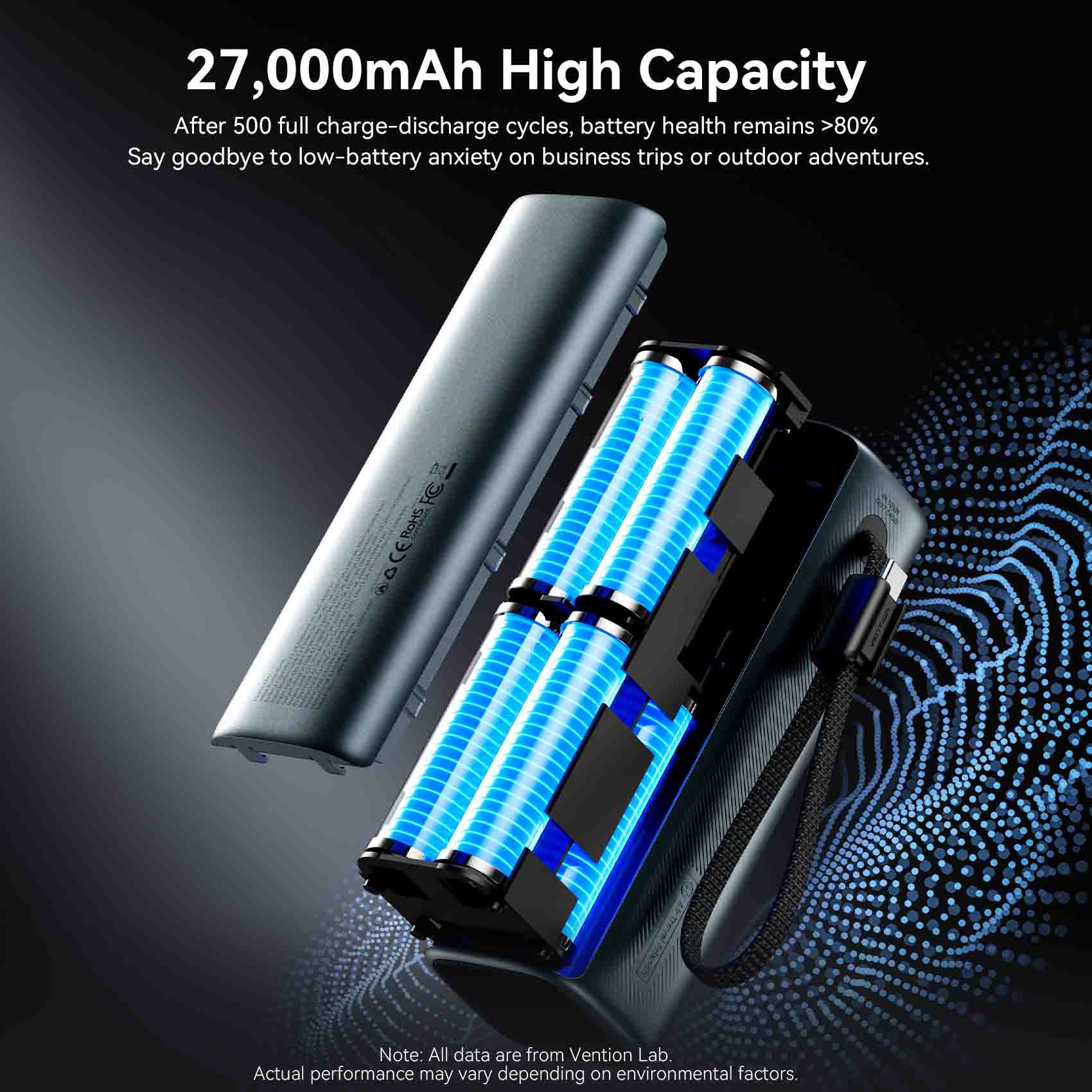 Повербанк VENTION FKGH0 200W 27000mAh Gray