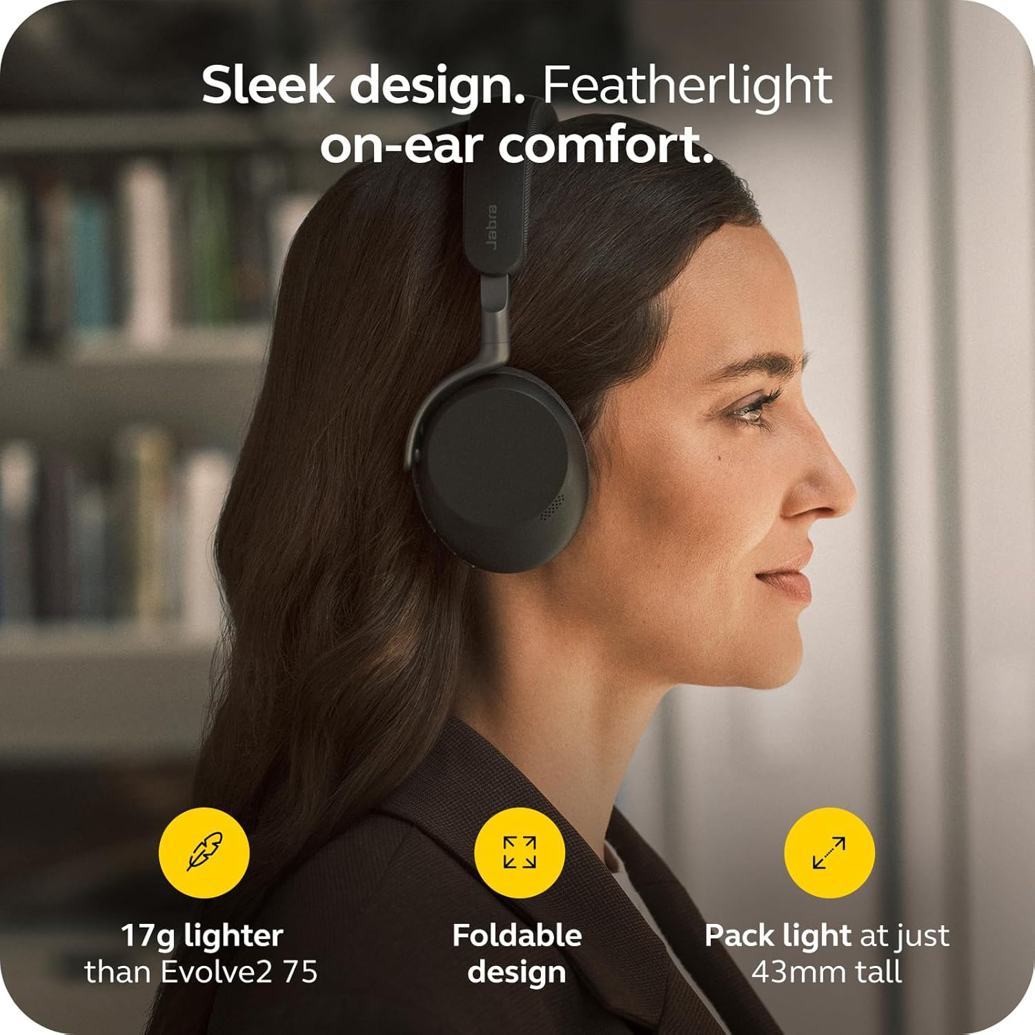Гарнітура бездротова JABRA Evolve3 75 Link390a MS Stereo Black (37599-999-999)