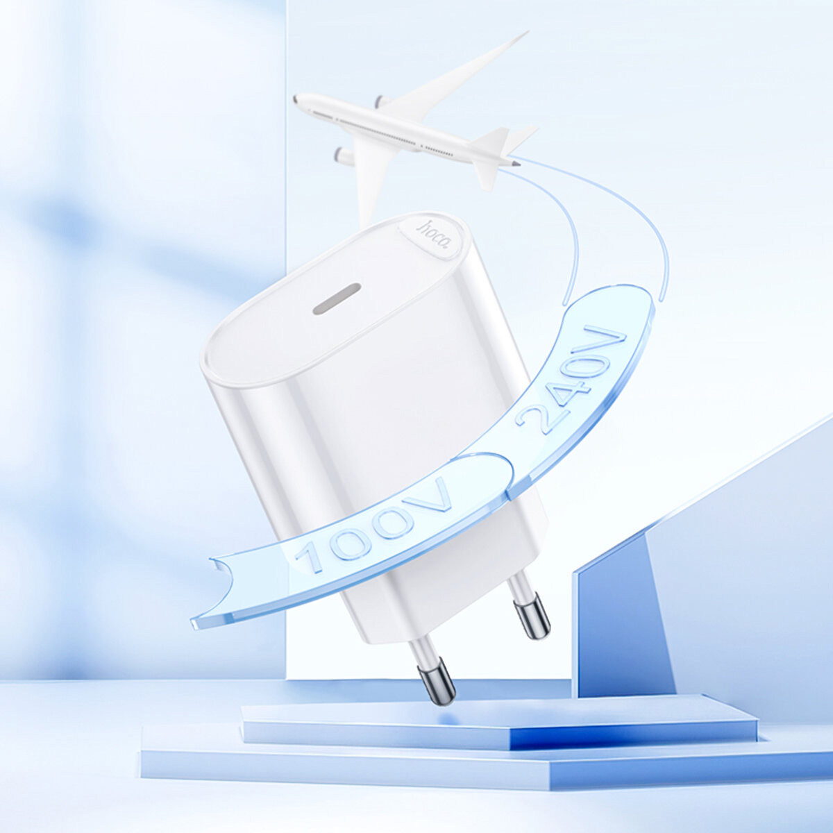 Зарядное устройство HOCO C109A Fighter 1xUSB-C, PD20W White (6942007656658)